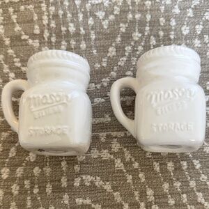 Mason White Ceramic Mason Jar Salt and Pepper Shakers